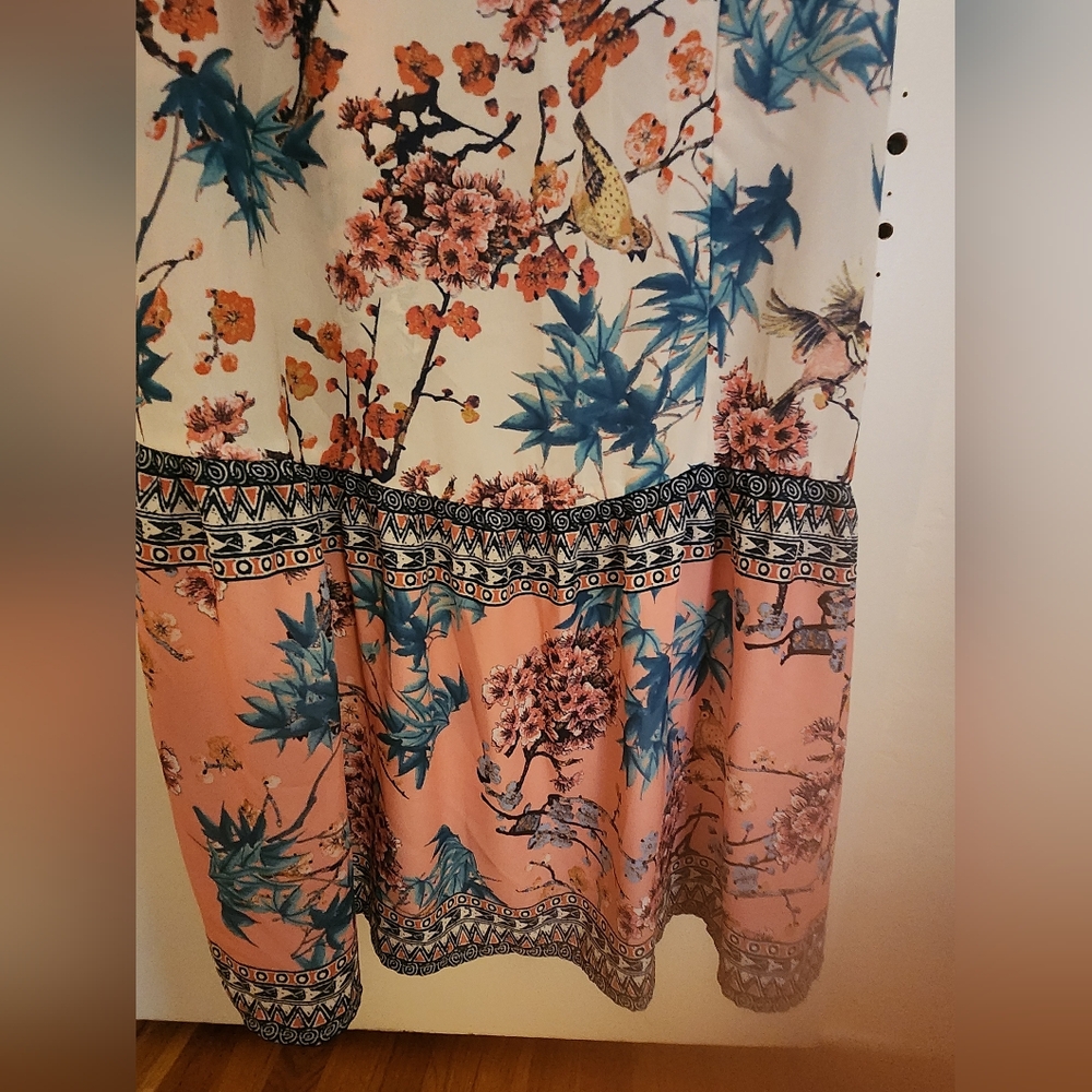 Flying Tomato Floral Patchwork Wrap Maxi Skirt | … - image 8